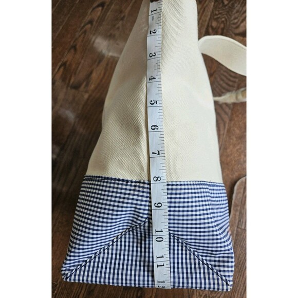 Vineyard Vines Martha's Vineyard Deep Bay Gingham Canvas Tote Bag - Picture 10 of 10